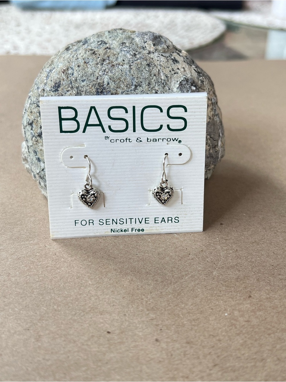 Basics by croft & barrow Silver Heart Drop Earrings